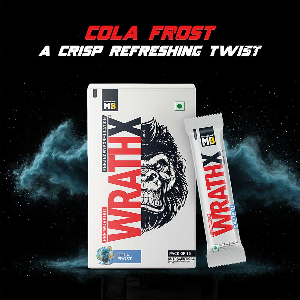 15 - MuscleBlaze Pre Workout WrathX,  0.59 lb  Cola Frost