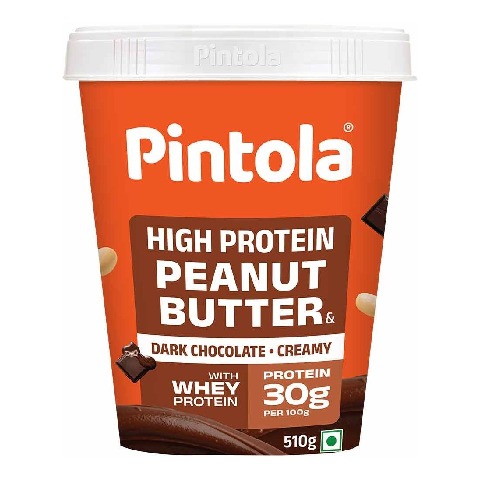 1 - Pintola High Protein Peanut Butter, 0.510 kg Dark Chocolate Creamy