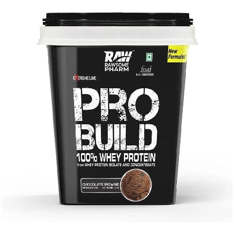 1 - Rawsome Pharm PRO BUILD 100% Whey Protein,  4.4 lb  Chocolate Brownie 