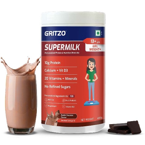 1 - Supermilk Gritzo 13+ yrs Girl Weight+,  400 g  Double Chocolate 