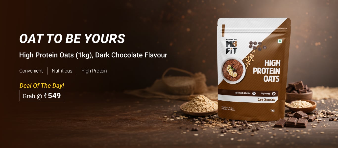 Deal of the Day: MuscleBlaze High Protein Oats 1kg Dark Chocolate @ 549
