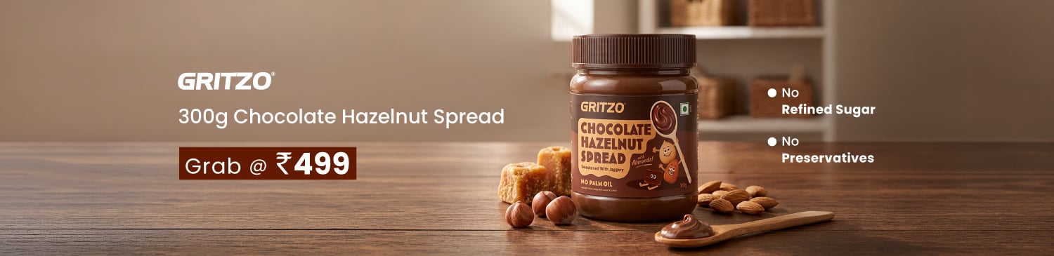 Gritzo Chocolate Hazelnut Spread, 300 g, Chocolate Hazelnut | Grab @ Rs. 499/-