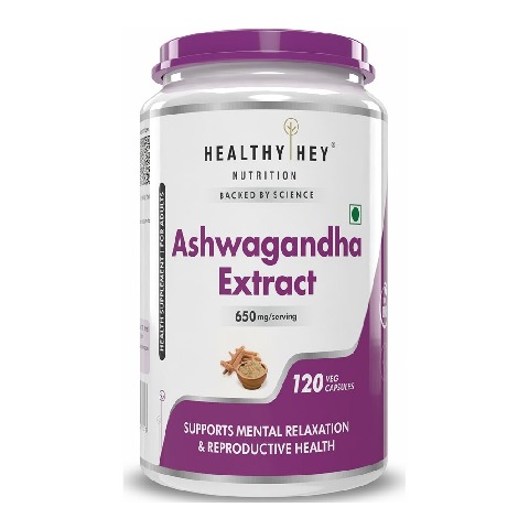 1 - HealthyHey Nutrition Ashwagandha Root Extract,  120 capsules 