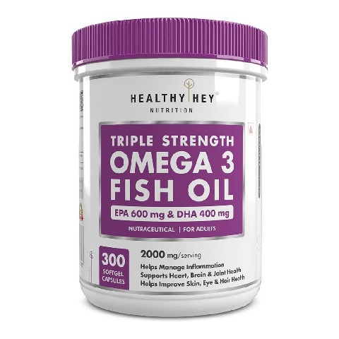 1 - HealthyHey Sports Fish Oil Omega 3 with EPA 300  DHA 200,  300 softgels 