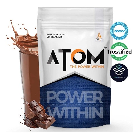 1 - AS-IT-IS Nutrition ATOM PWR Whey Protein XL,  4.4 lb  Double Rich Chocolate 