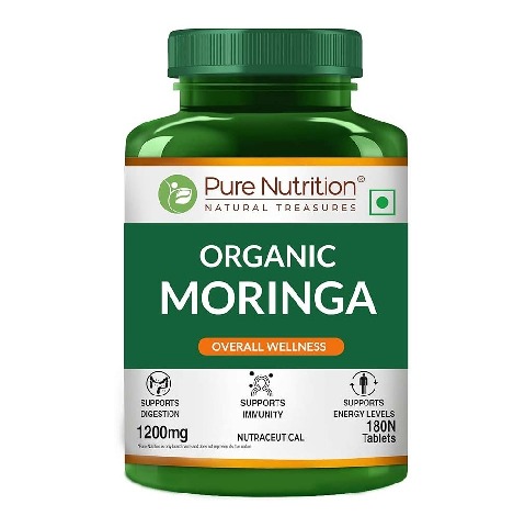1 - Pure Nutrition Organic Moringa 1200mg,  180 tablets 
