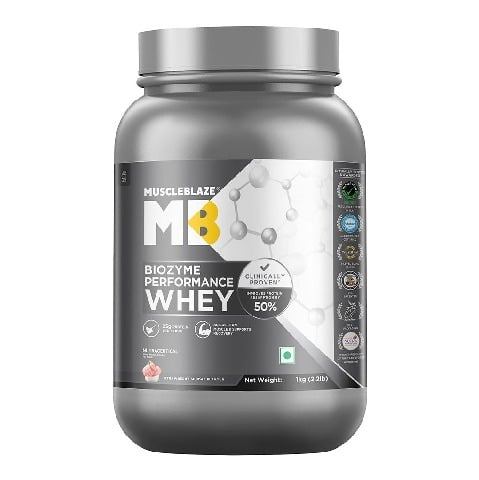 2 - MuscleBlaze Biozyme Performance Whey, 2.2 lb Strawberry Sundae