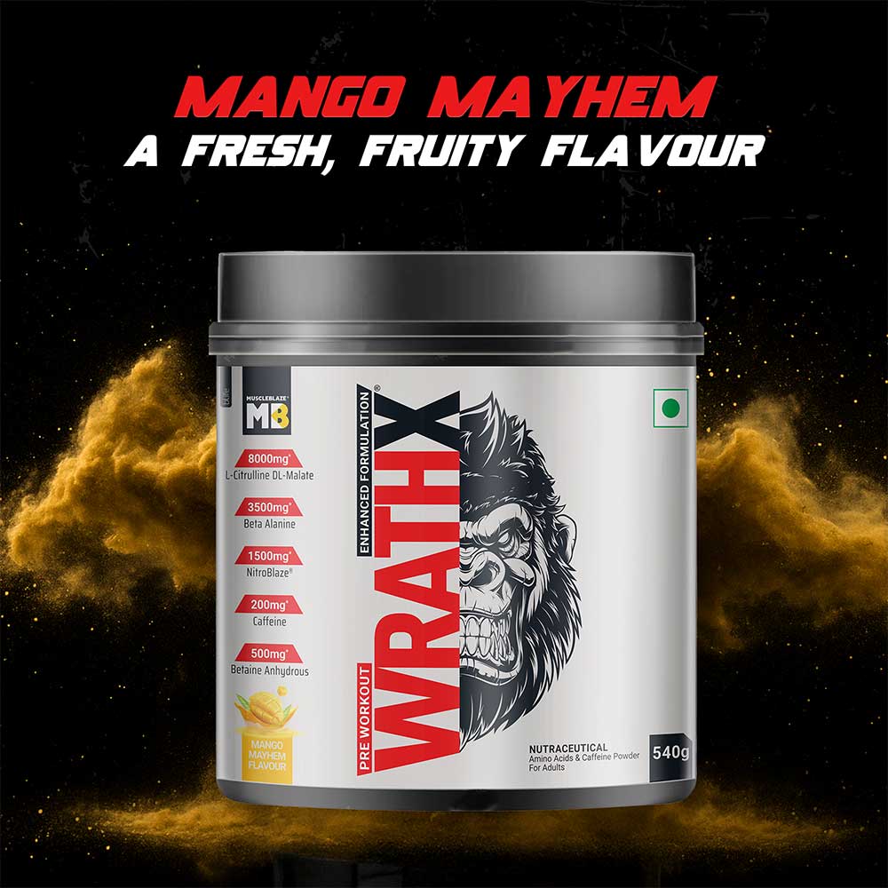 2 - MuscleBlaze Pre Workout WrathX,  30 Servings  Mango Mayhem