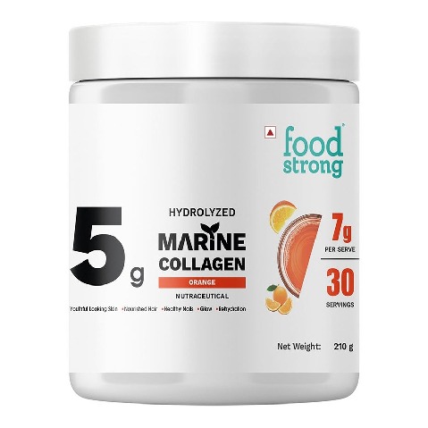 2 - Foodstrong Hydrolyzed Marine Collagen,  210 g  Orange 