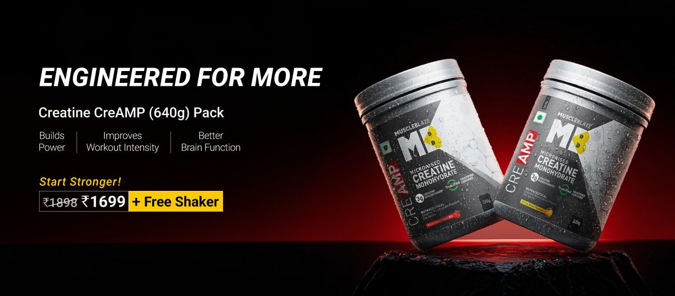 Creatine CreAMP 640g Pack - Watermelon Kool Aid and Citrus Blast @ 1699 + Free Shaker