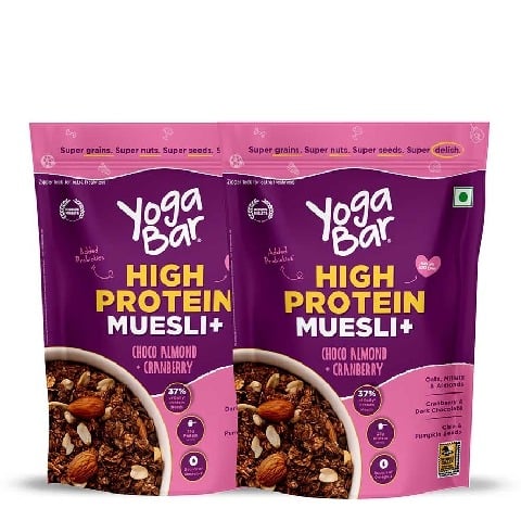 1 - Yogabar High Protein Muesli, 850 g Choco Almond Cranberry (Pack of 2)