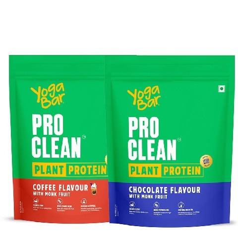 1 - Yogabar Pro Clean Plant Protein Combo Pack, 1.1 lb Coffee & Chocolate with Monk Fruit