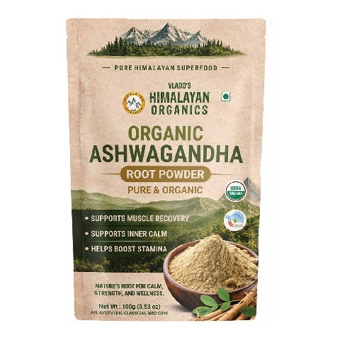 1 - Vlado's Himalayan Organics Organic Ashwagandha Powder, 100 g