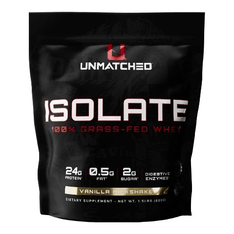 1 - Unmatched Isolate Grass-Fed Whey Protein, 1.5 lb Vanilla Milkshake