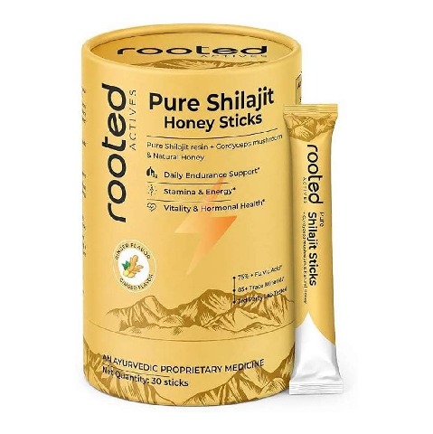 1 - Rooted Active Naturals Shilajit Honey Sticks with Cordyceps, 30 Stick(s)