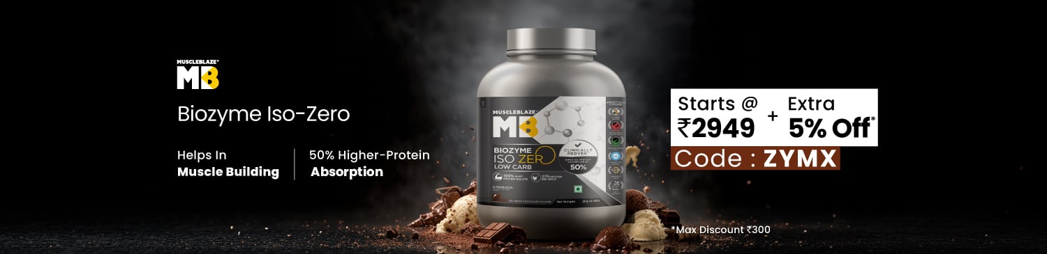 MuscleBlaze Biozyme Iso-Zero range | Starts @ Rs. 2949 + Extra 5% off | ZYMX