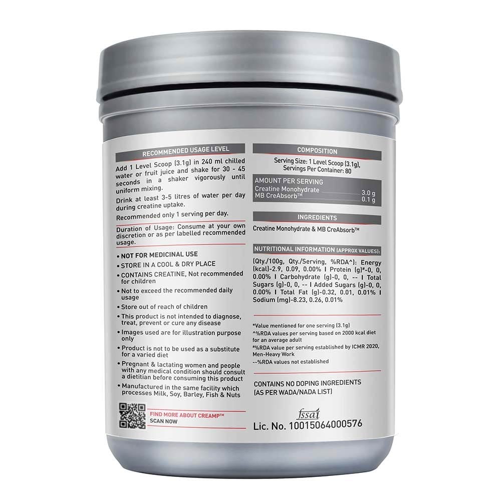 Creatine Monohydrate CreAMP 250g & Shaker Combo