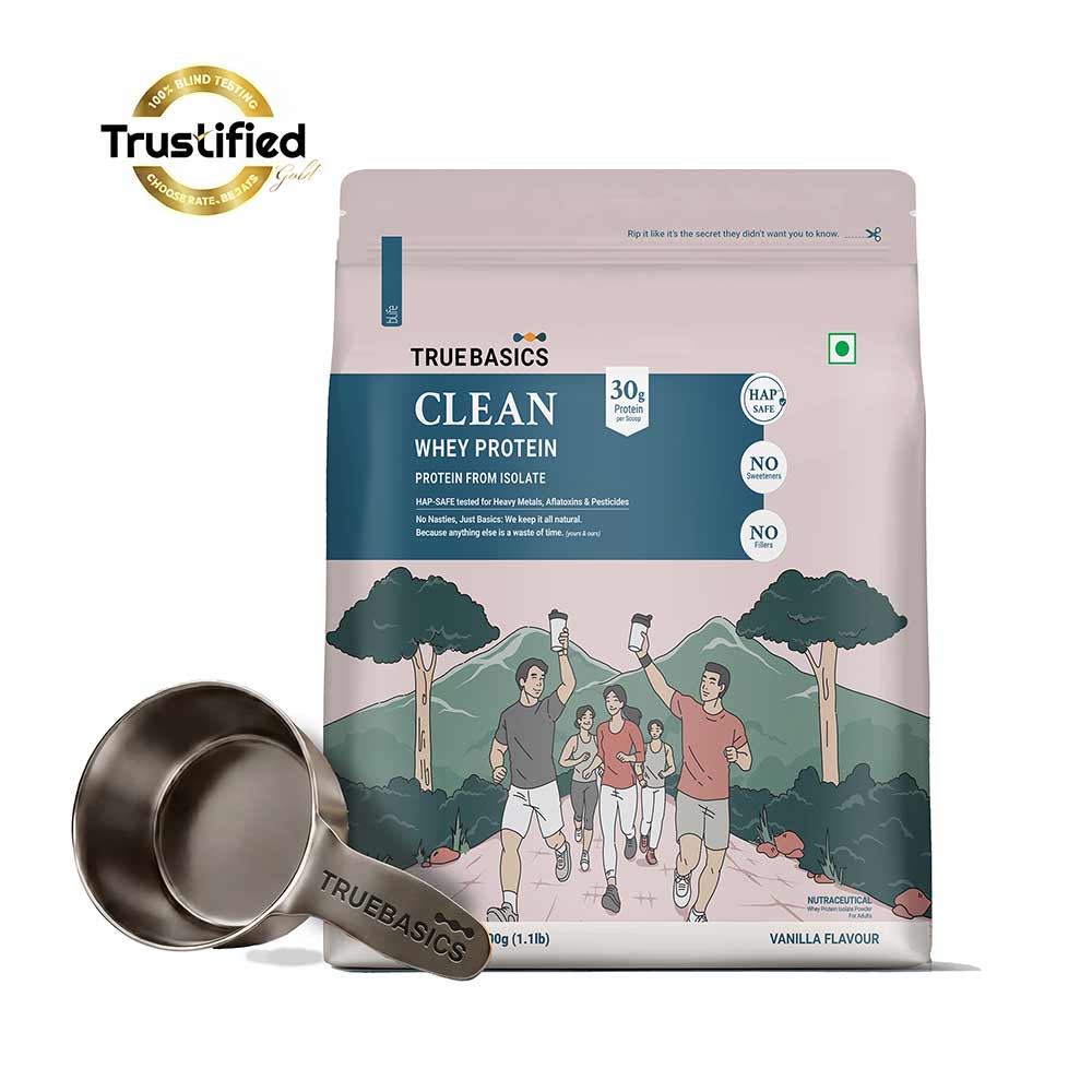 1 - TrueBasics Clean Whey Protein (Isolate), 1.1 lb Vanilla Isolate