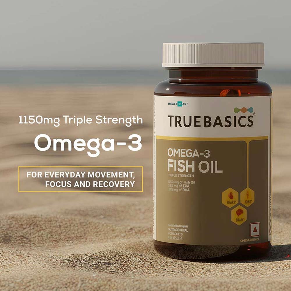 6 - TrueBasics Fish Oil with 1150mg Omega-3 525mg EPA 375mg DHA,  60.0 capsules