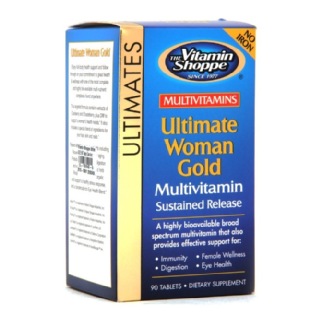 The Vitamin Shoppe Ultimate Woman Gold Multivitamin (No Iron), Unflavoured 90 Tablet(s)
