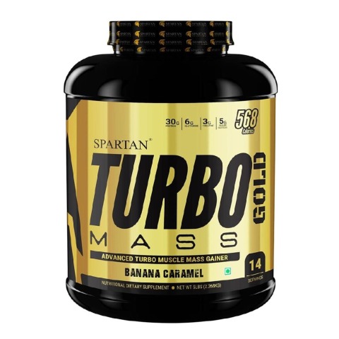 Spartan Nutrition Turbo Mass Gold,  5 lb  Banana Caramel 