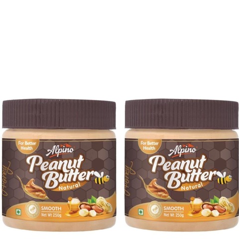Alpino Alpino Natural Honey Peanut Butter (Pack of 2),  0.250 kg  Smooth 