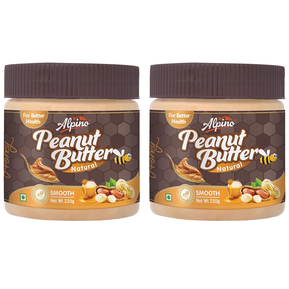 Alpino Alpino Natural Honey Peanut Butter (Pack of 2),  0.250 kg  Smooth 