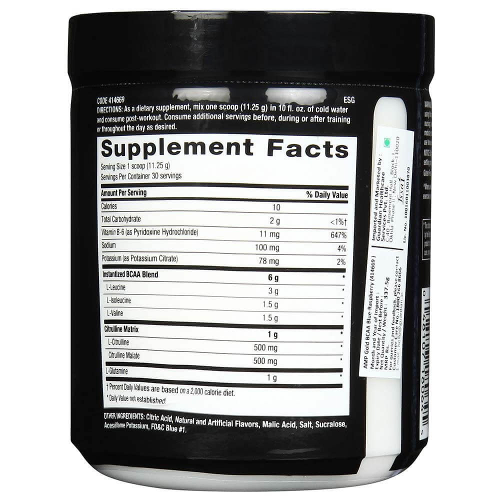 supplementinfo - GNC Gold Series Bcaa Advanced,  0.75 lb  Blue Raspberry 