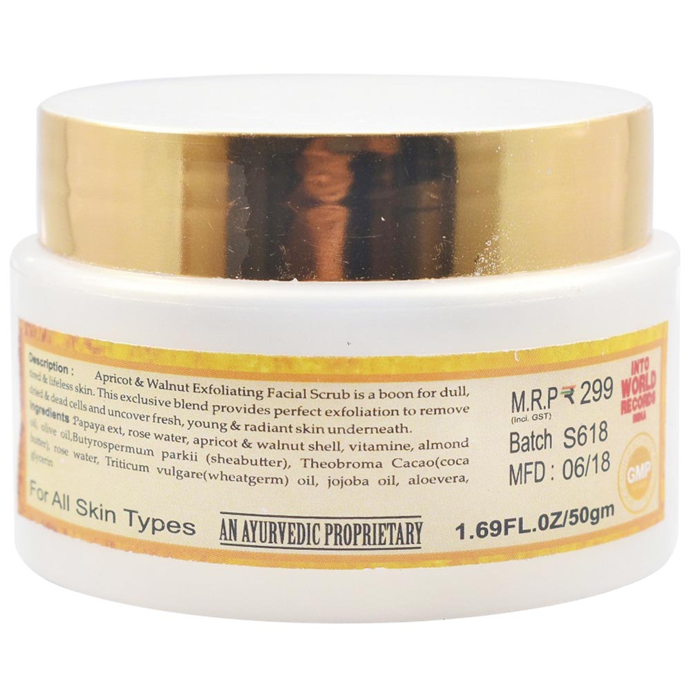 back - Khadi Natural Exfoliating Face Scrub,  50 g  Apricot & Walnut 