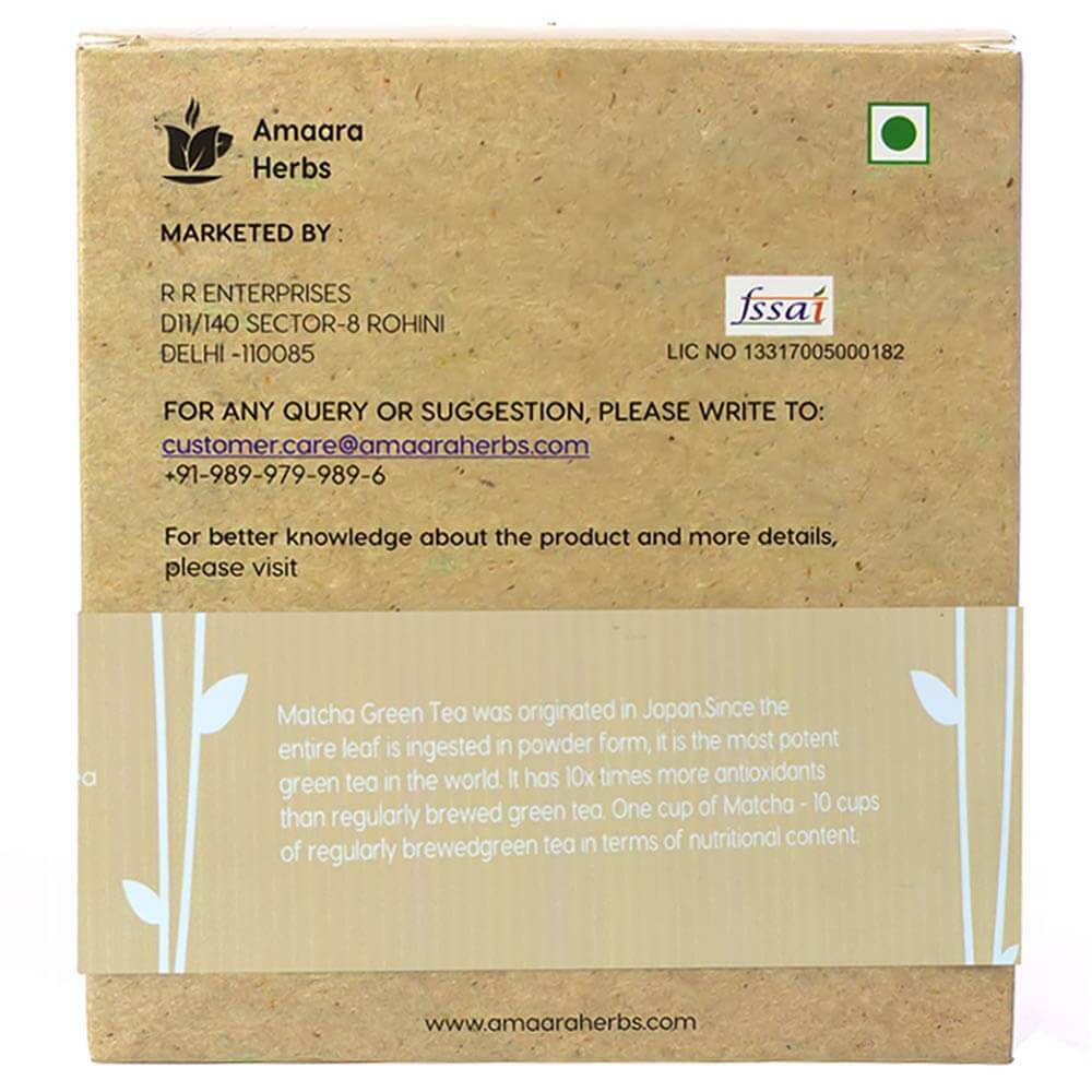 back - Amaara Herbs Matcha Green Tea,  50 g  Cream 