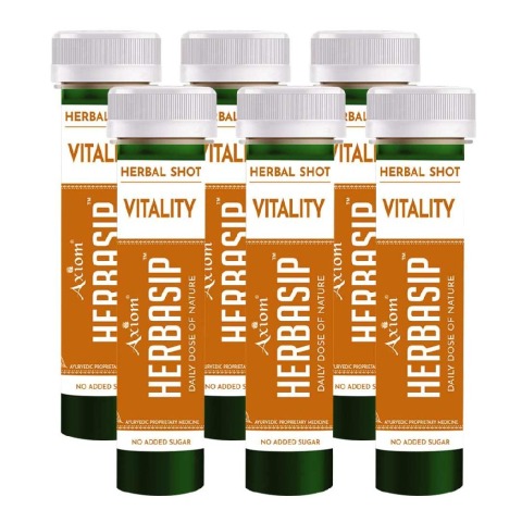 Herbasip Vitality Juice Pack of 6 Shots, Unflavoured 50 ml