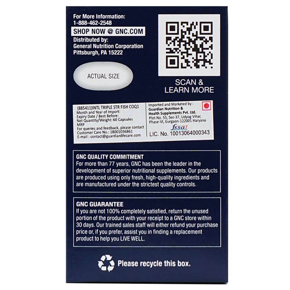 GNC Triple Strength Fish Oil with CoQ10, 60 softgels at Best Price in