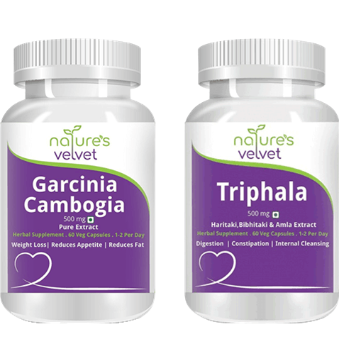 Natures Velvet Pure Extract Garcinia Cambogia + Triphala (500mg), 120 capsules Unflavoured