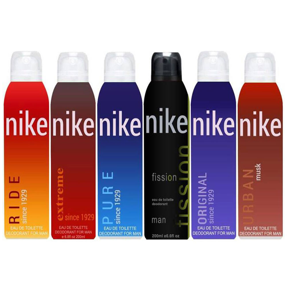 Nike Ride Extreme Pure Fission Original and Urban Musk Deodorant Combo of 6,  200 ml  for Men 