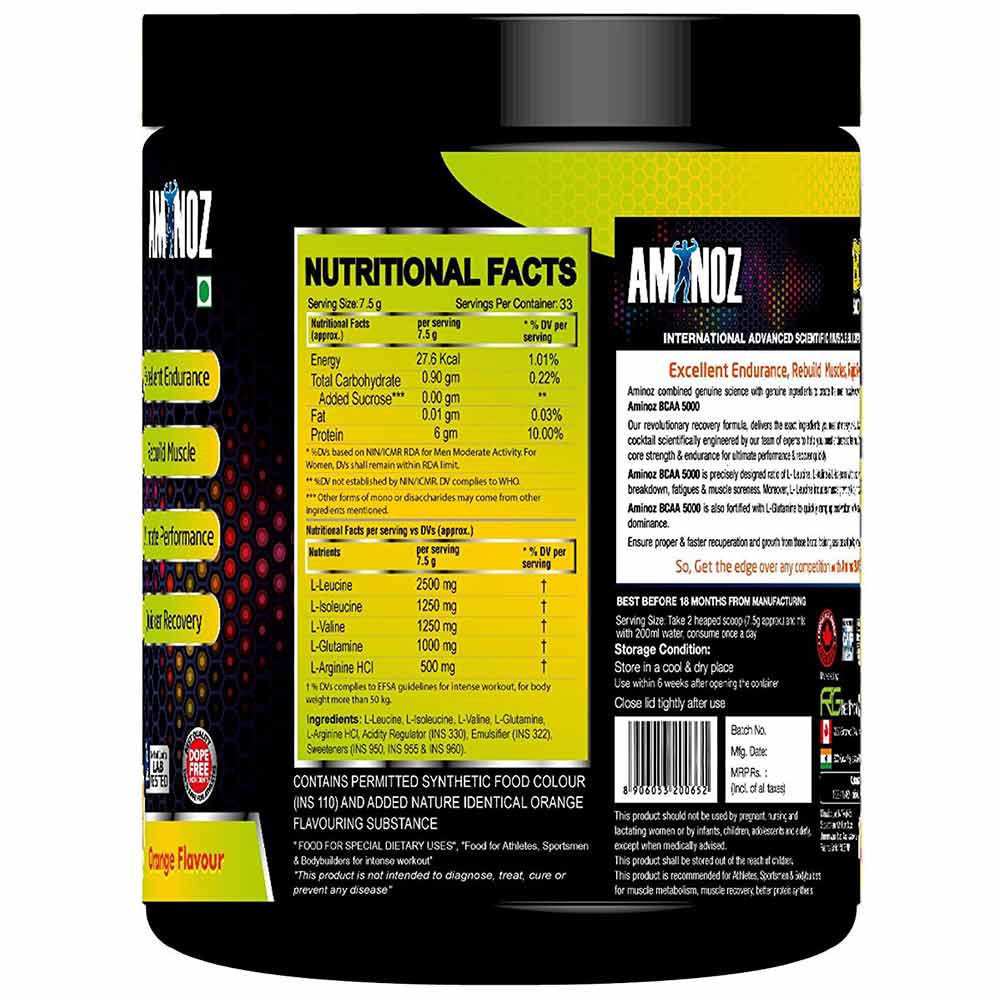 supplementinfo - Aminoz BCAA 5000,  0.66 lb  Orange 