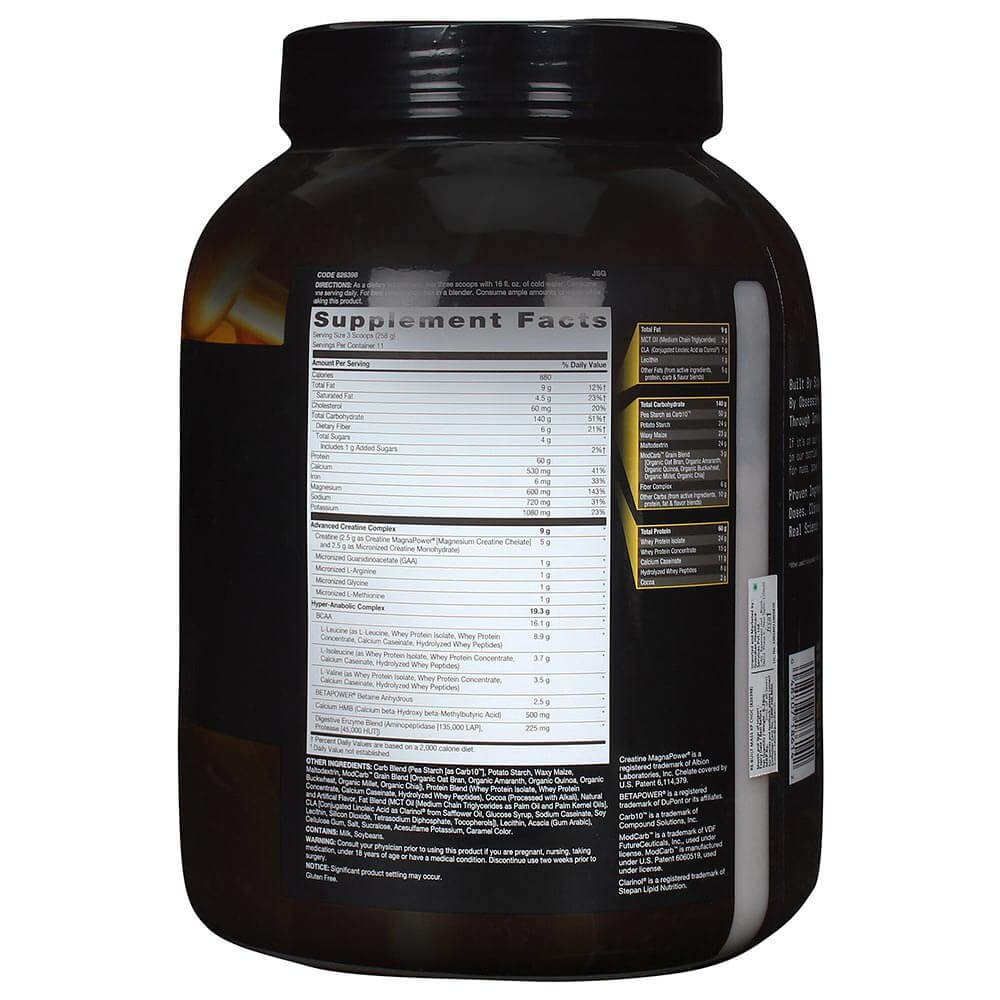 1 - GNC Beyond Raw Powder Re Built Mass XP,  6.28 lb  Chocolate 