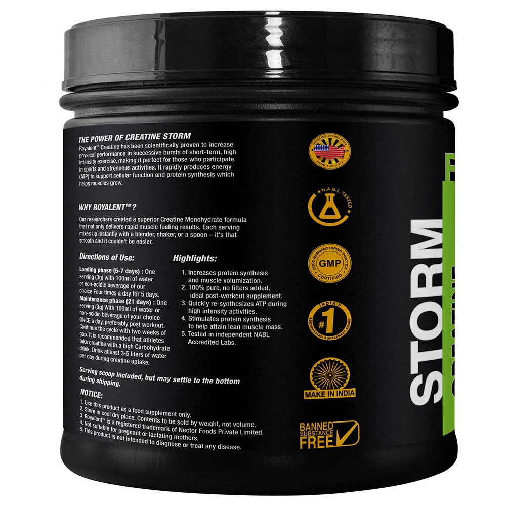 highlights - Royalent Storm Creatine Monohydrate,  Unflavoured  0.22 lb 