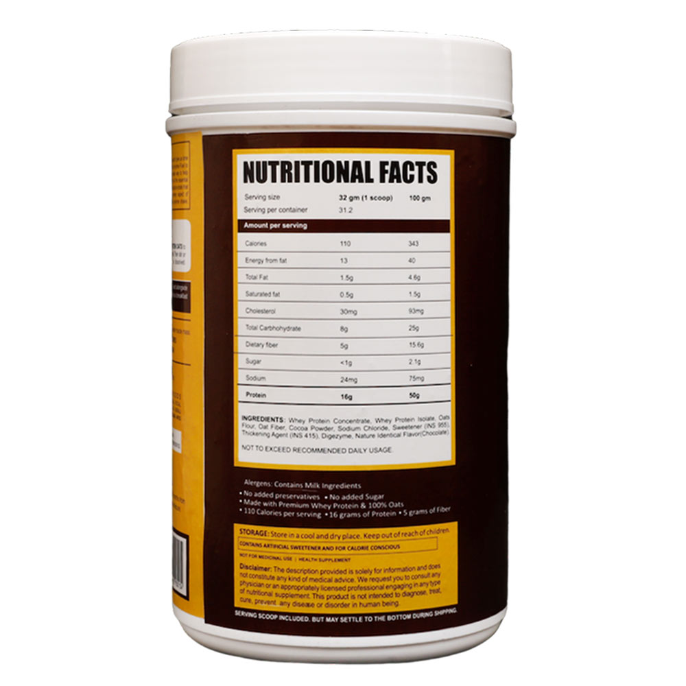 SupplementInfo - Ripped Up Nutrition Protein Oats,  1 kg  Double Chocolate 