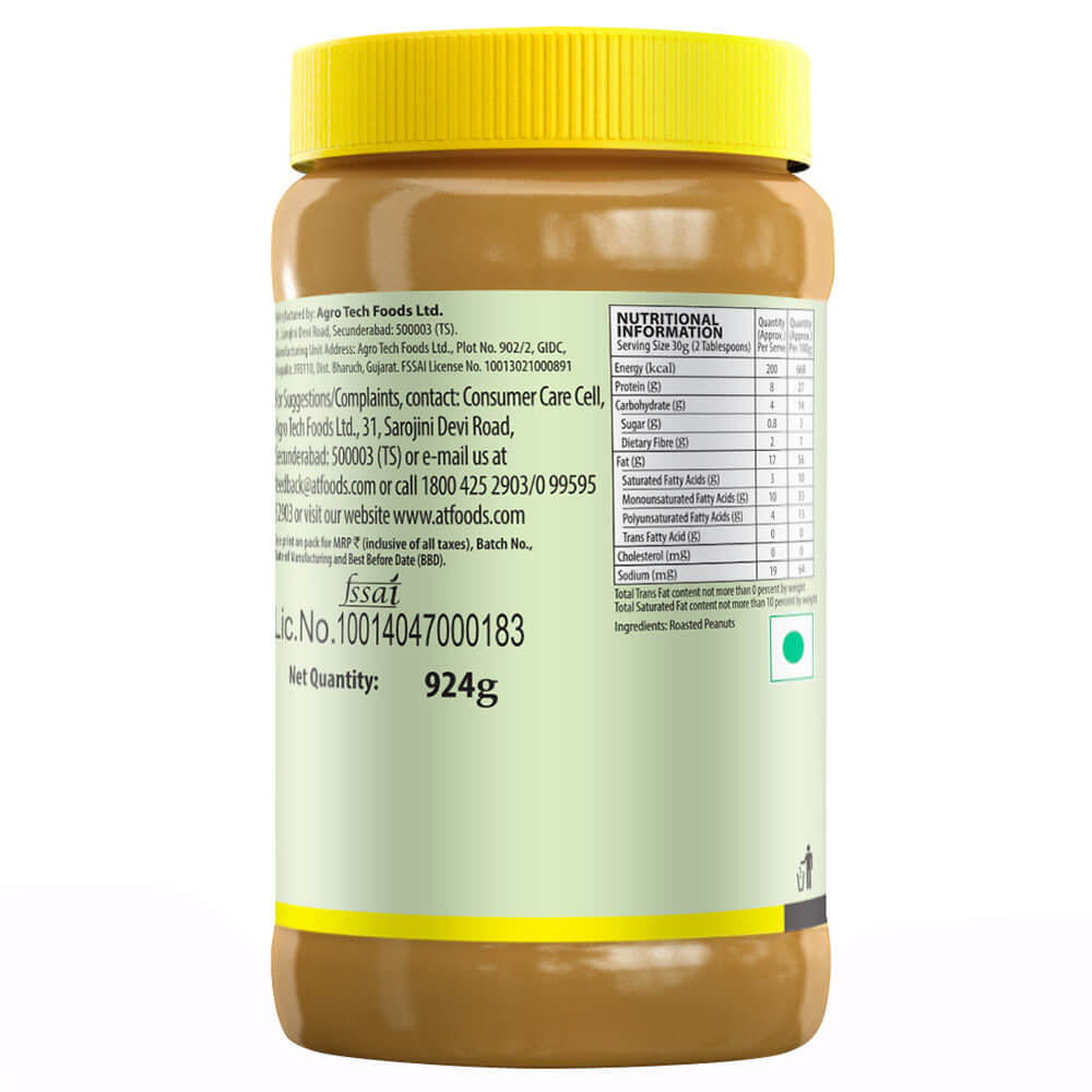 nutritional - Sundrop 100% Natural Peanut Butter,  0.924 kg  Creamy 