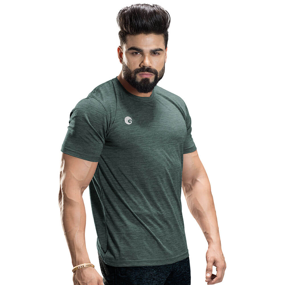 2 - Omtex Gym Polyester T Shirt TS1801,  Green  XL 