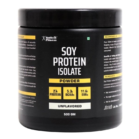 Healthvit Soy Protein Isolate Powder,  1.1 lb  Unflavoured 