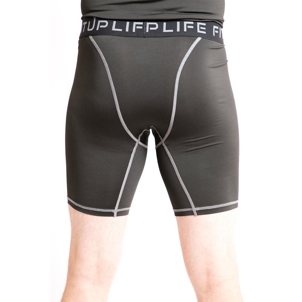 2 - Fitup Life Solid Men Compression Gym Shorts,  Small  Black 
