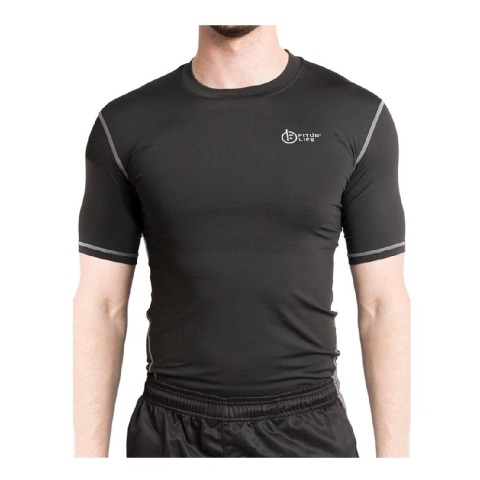 1 - Fitup Life Gym Wear Men Compression Half Sleeve,  Black  XXL 