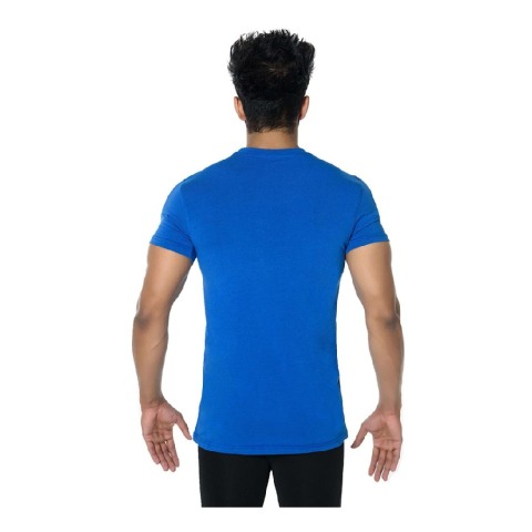 2 - DK Active Wear Half Sleeve Gym T Shirt (Hulk),  Royal Blue and White  XL 