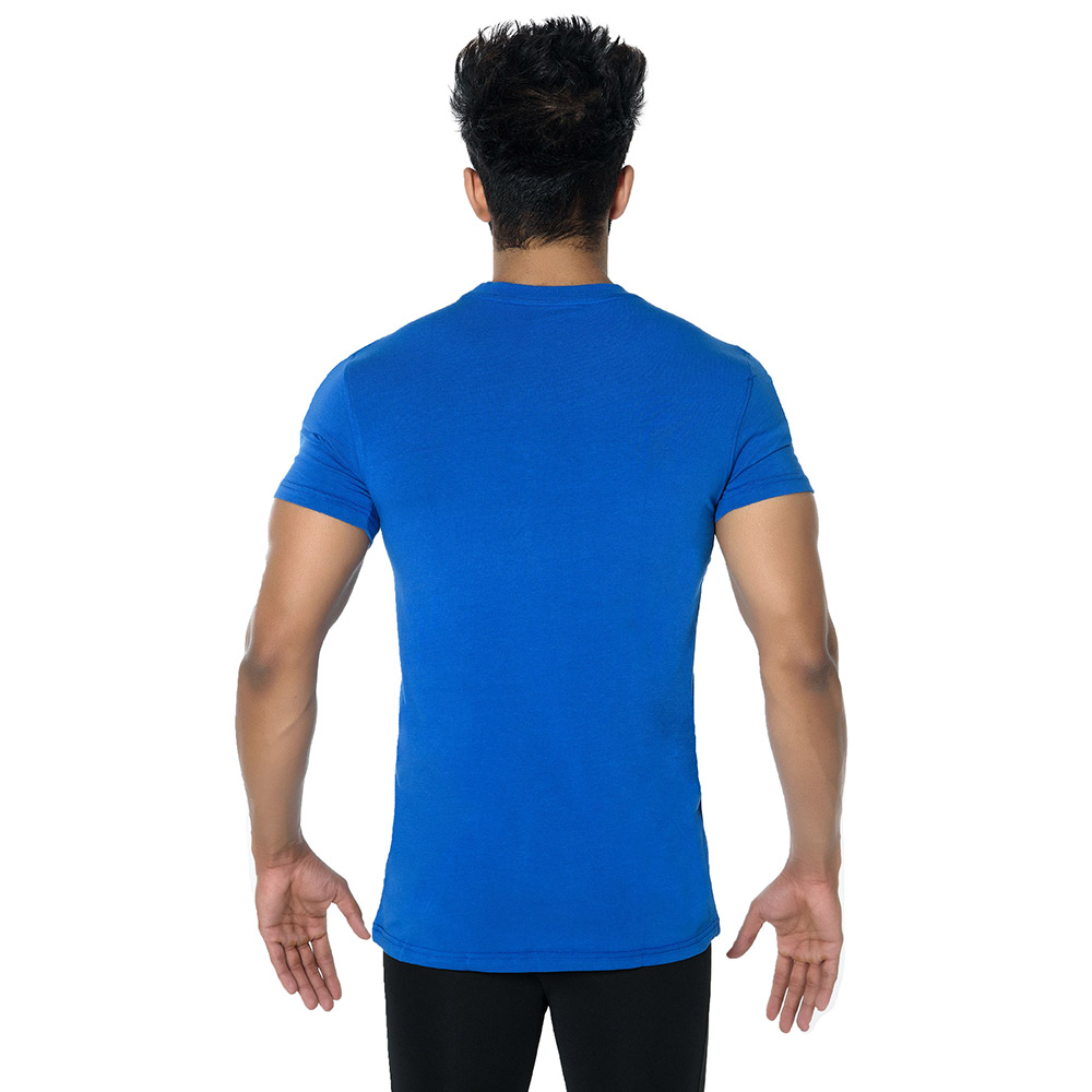 2 - DK Active Wear Half Sleeve Gym T Shirt (Hulk),  Royal Blue and White  XL 