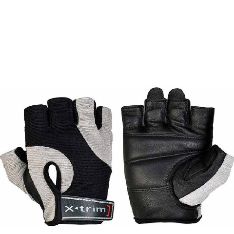 2 - Xtrim Endura Washable Leather Weight Lifting Gloves for Men,  Black & Grey  XL 