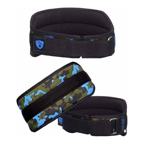 4 - Xtrim 4 Inch Dura Belt Men Gym Fitness Weight Lifting Belt Foam Padded Contoured Weightlifting Belt,  Multi Color  Extra Large 