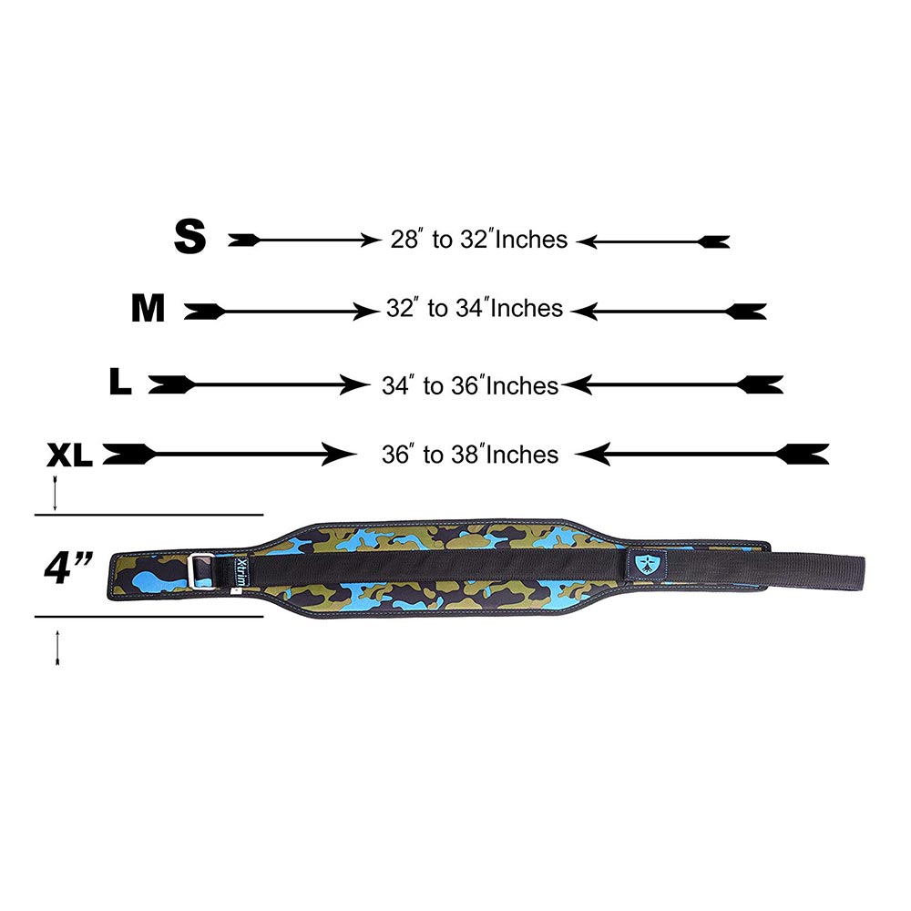 2 - Xtrim 4 Inch Dura Belt Men Gym Fitness Weight Lifting Belt Foam Padded Contoured Weightlifting Belt,  Multi Color  Extra Large 