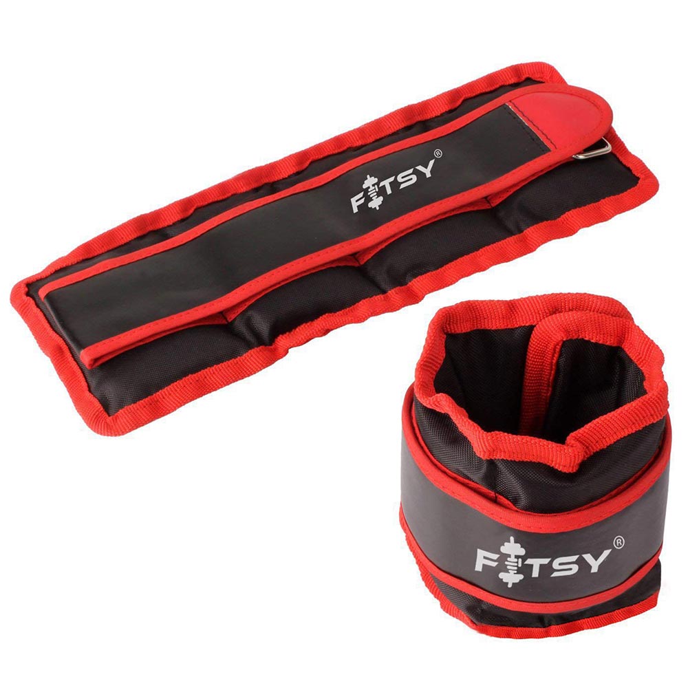 Fitsy Ankle Weights,  Red & Black  1.5 kg 