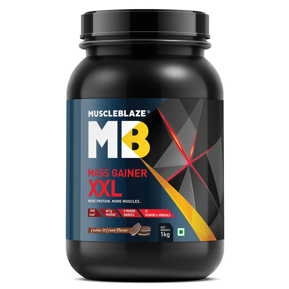 1 - MuscleBlaze Mass Gainer XXL,  2.2 lb  Cookies & Cream 